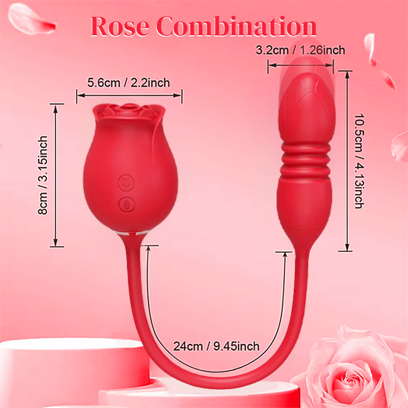 DualVibe - Compact Rose Massager with Air Suction & Vibe - AnneToys