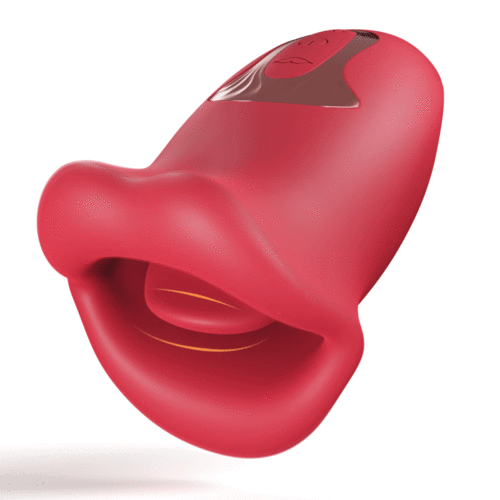 Red rose vibrator with realistic lips design for clitoral stimulation