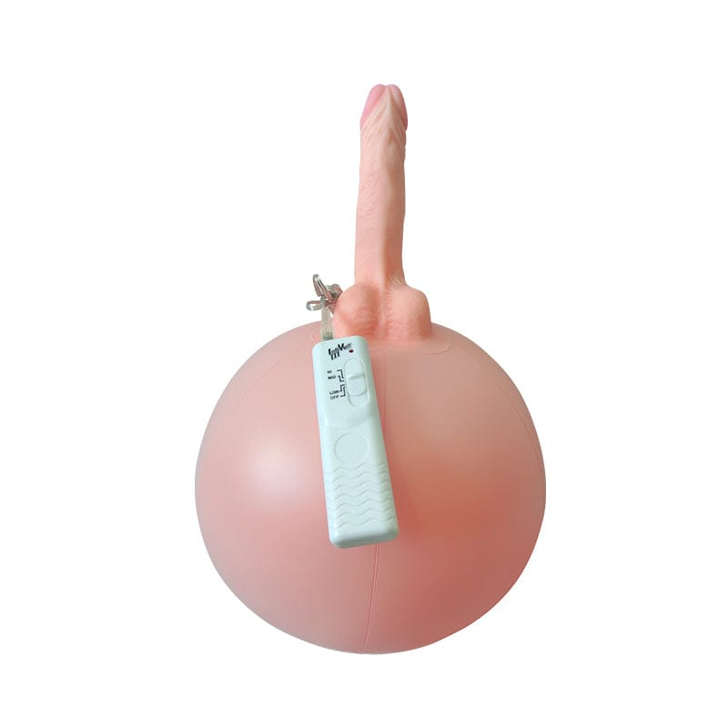 Waterproof inflatable ball and dildo in use scenario for easy cleaning