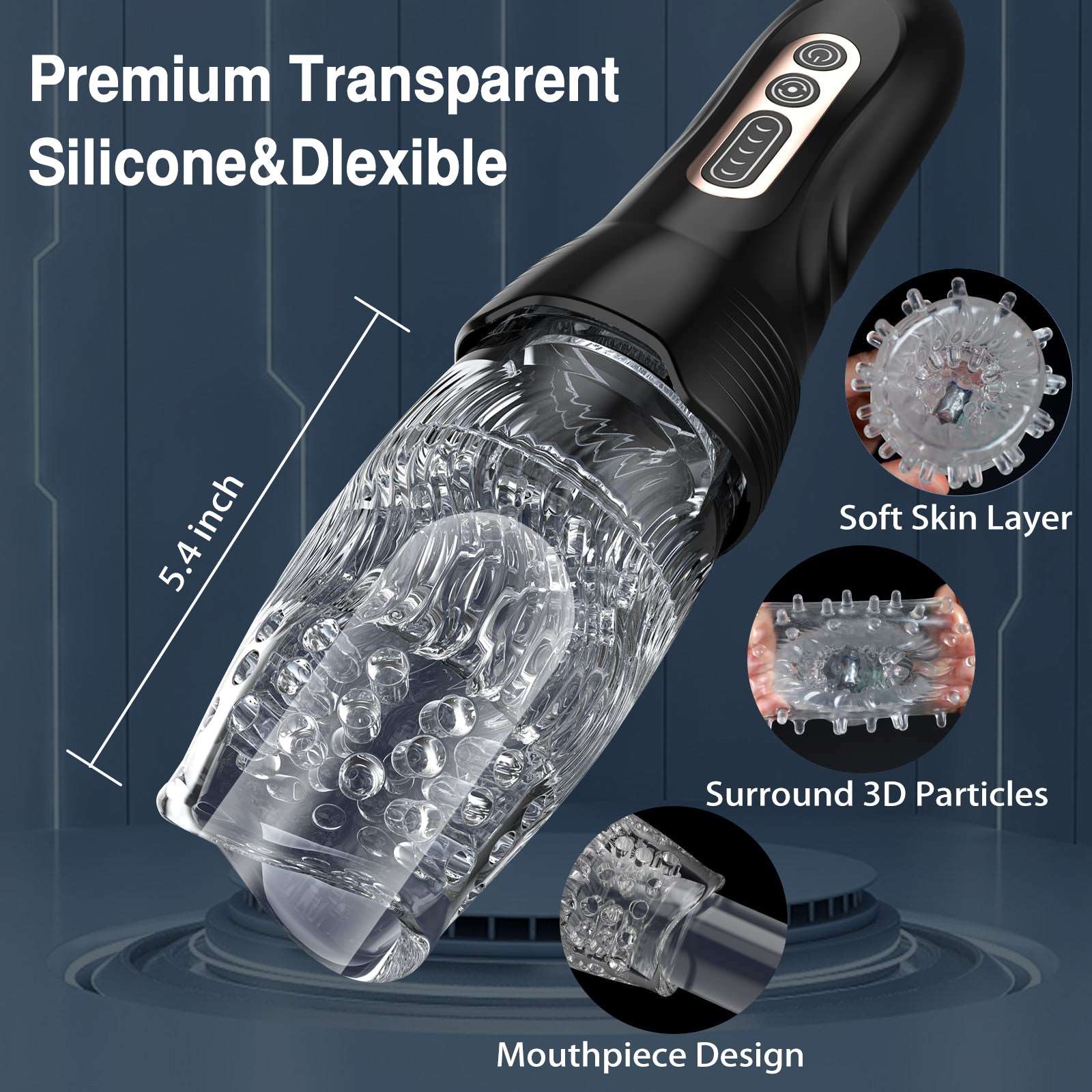 intimilife - 3.0 Version Male Rose Thrusting Rotating And Vibrating Oral Sex Masturbation Cup-IntimiLife