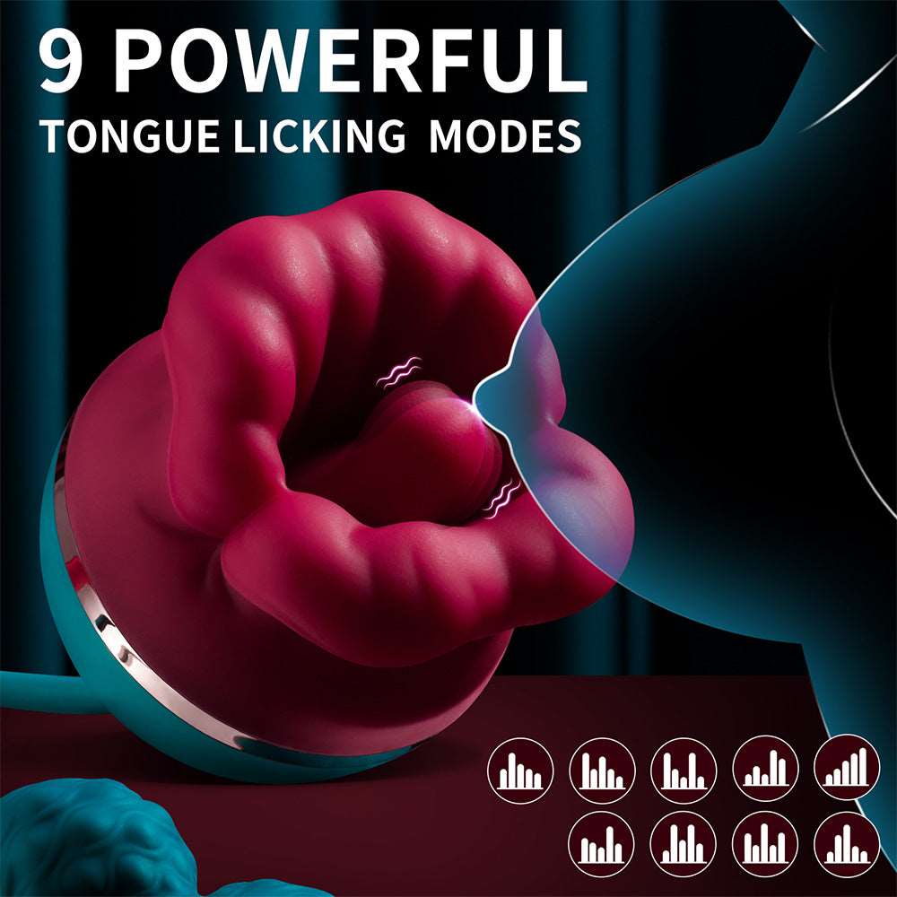 intimilife - Big Mouth Vibrator 3 In1 Tongue Licking Suction G Spot Vibrator With Vibrating Dildo-IntimiLife