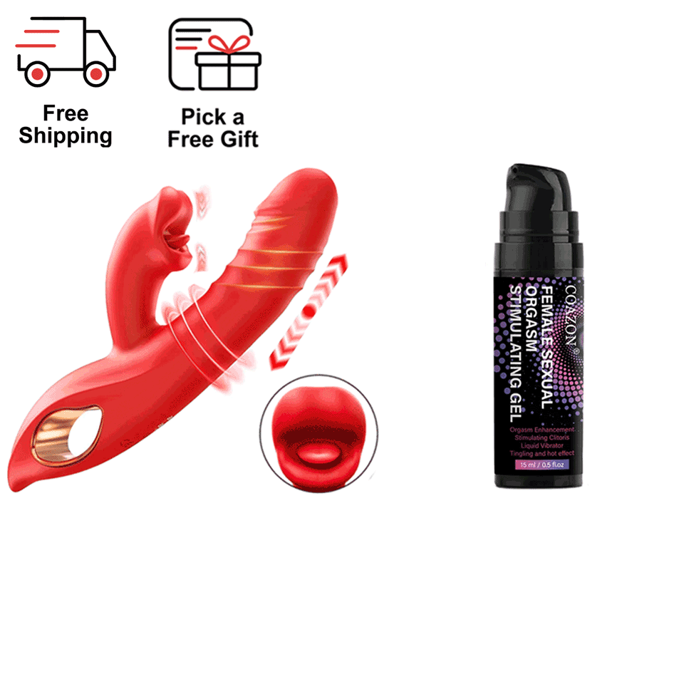 Thrya - Rabbit Dual-Action Massager with Tongue Tip side view and design details