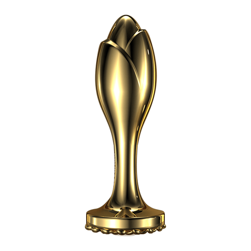 intimilife - Pearl Rose Anal Plug Gold Stainless Steel-IntimiLife