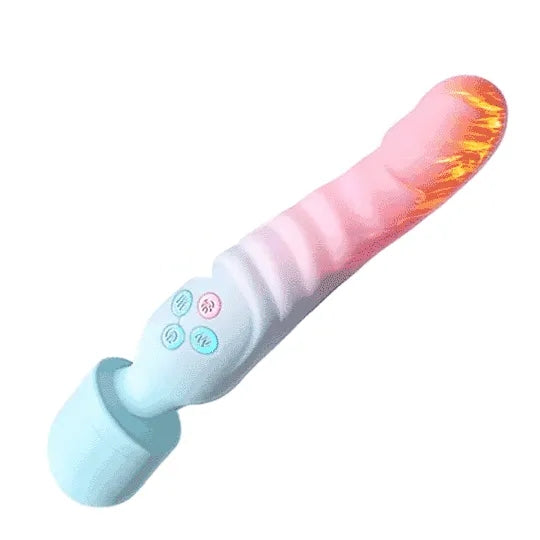 Aura Heated Dual-Ended Wand Massager Flexible Neck - rabbit vibrator featuring waterproof, quiet, rechargeable