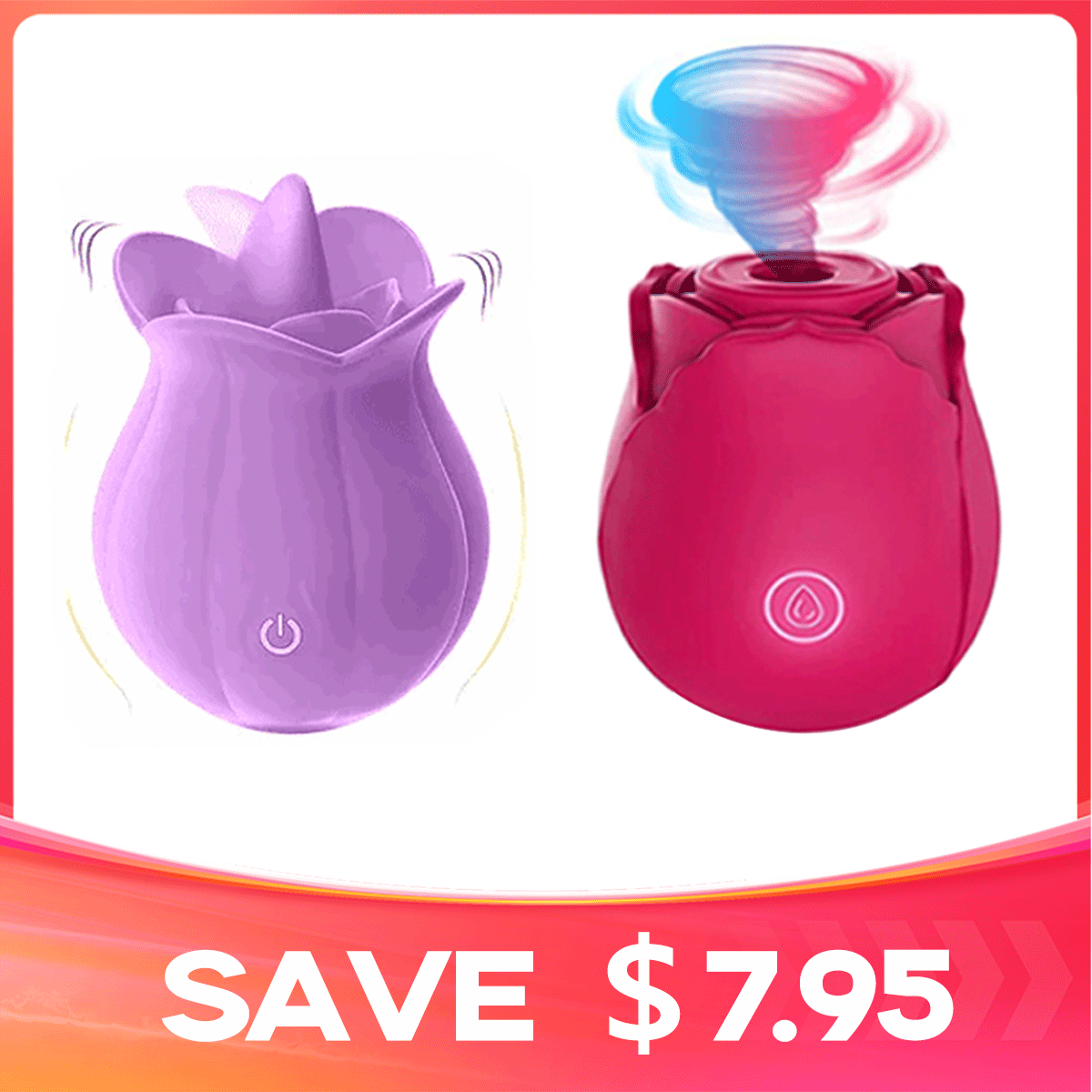 Mlem - 10 Speeds Purple Rose Tongue Massager
