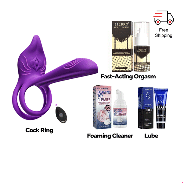 App & Remote Vibe Ring with External Massager for Ultimate Pleasure side view and design details
