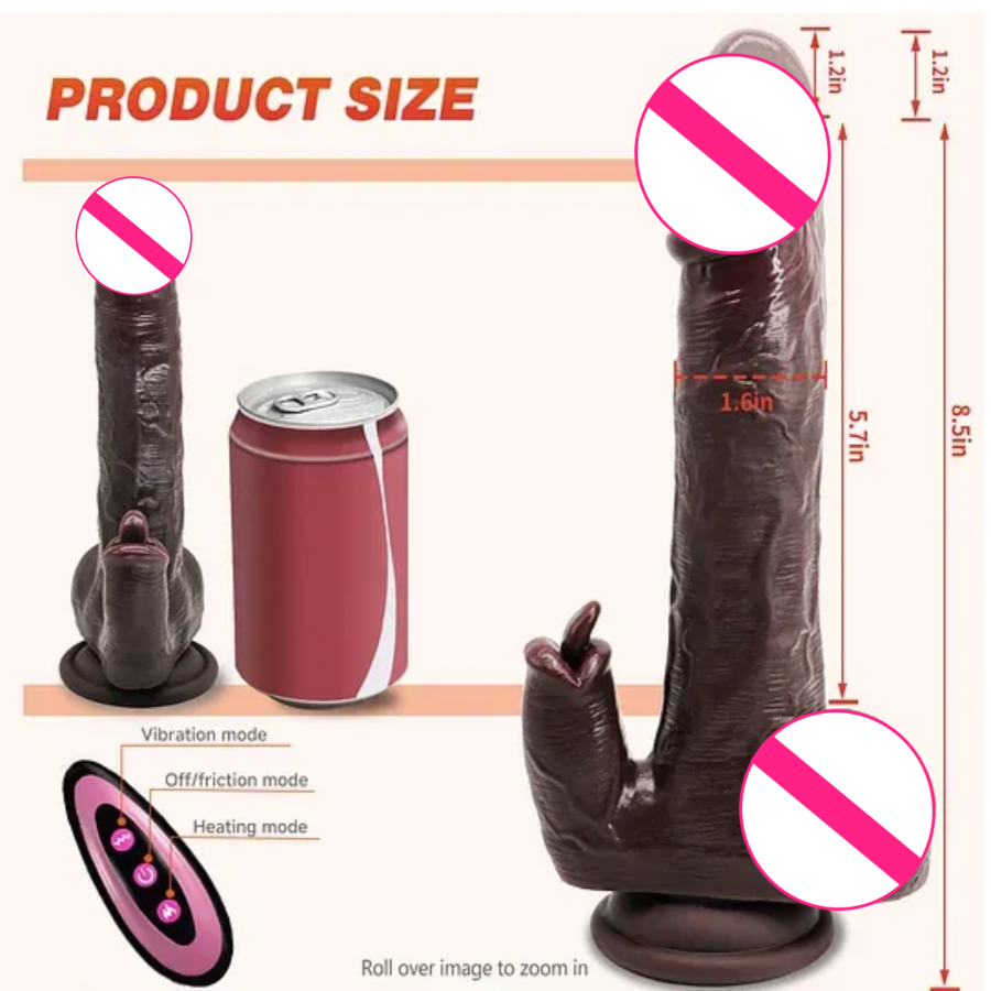 Double-Toy Pleasure Kit - Black Realistic Massager & Rose