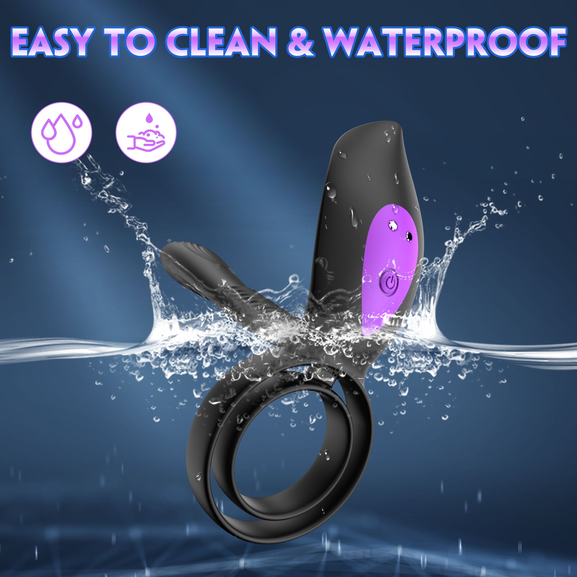 Vibrating penis ring in use highlighting ergonomic comfort and powerful motor