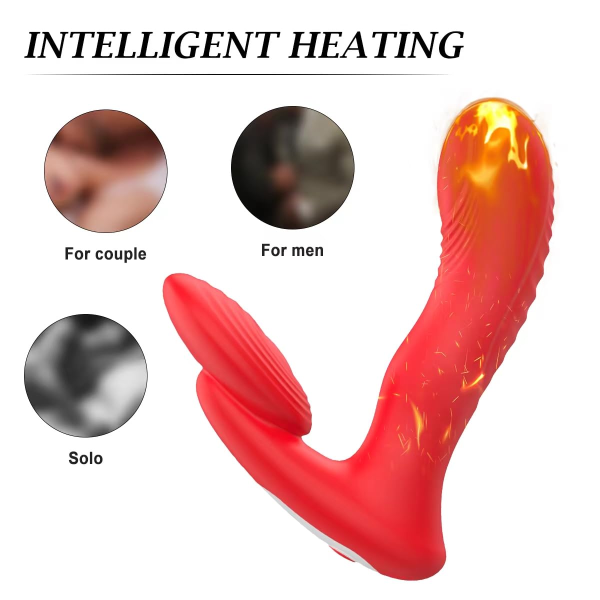 Remote Control Silicone Vibrator 10 Vibration Heating Prostate Massager-IntimiLife