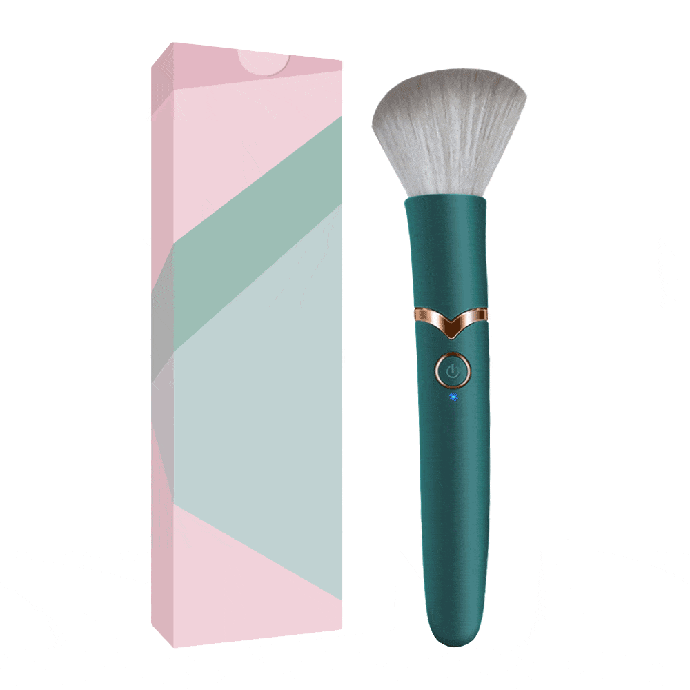 Discreet makeup brush vibrator showing compact design and portable size