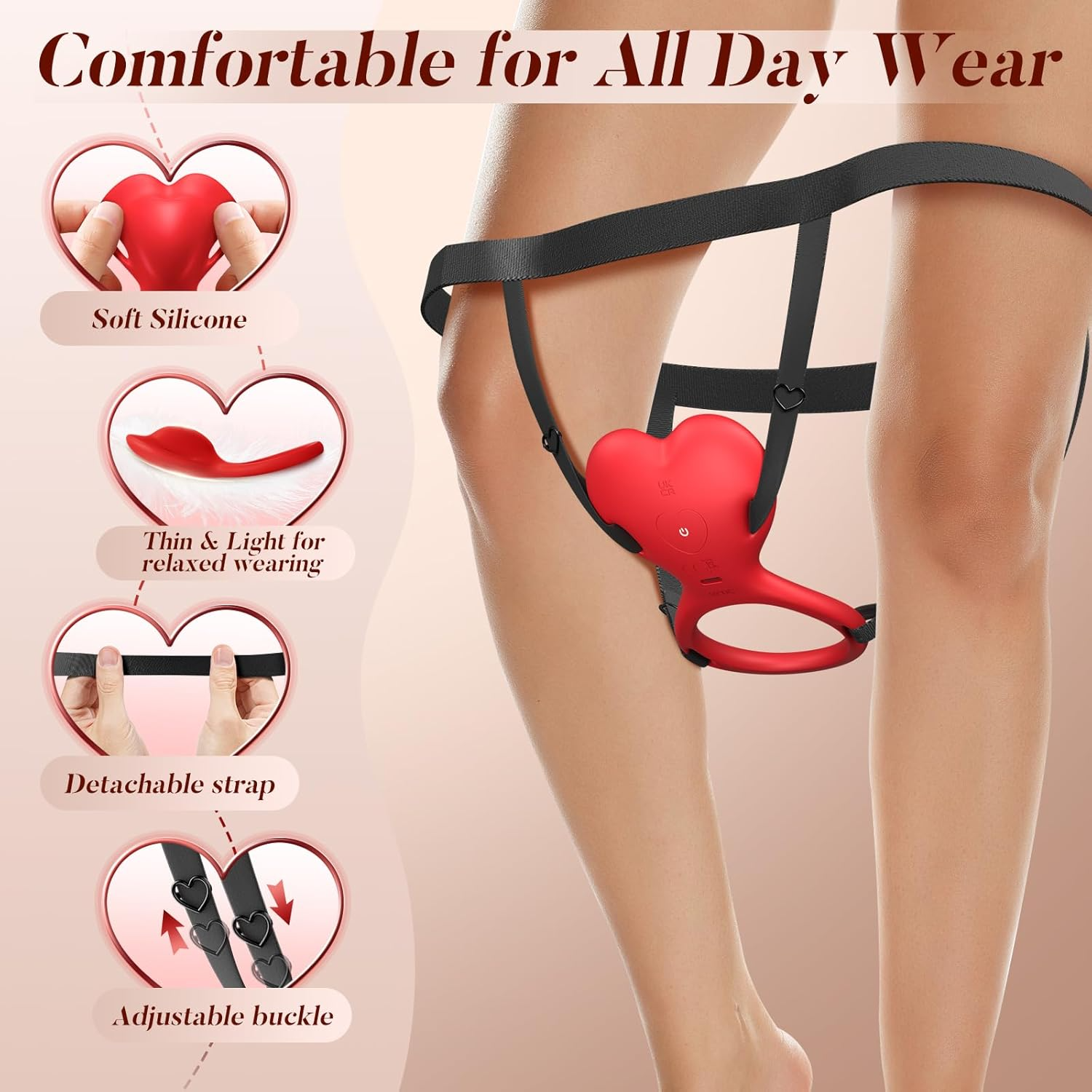 Lovra - 2-in-1 Wearable Couple Massager for Hands-Free features and controls