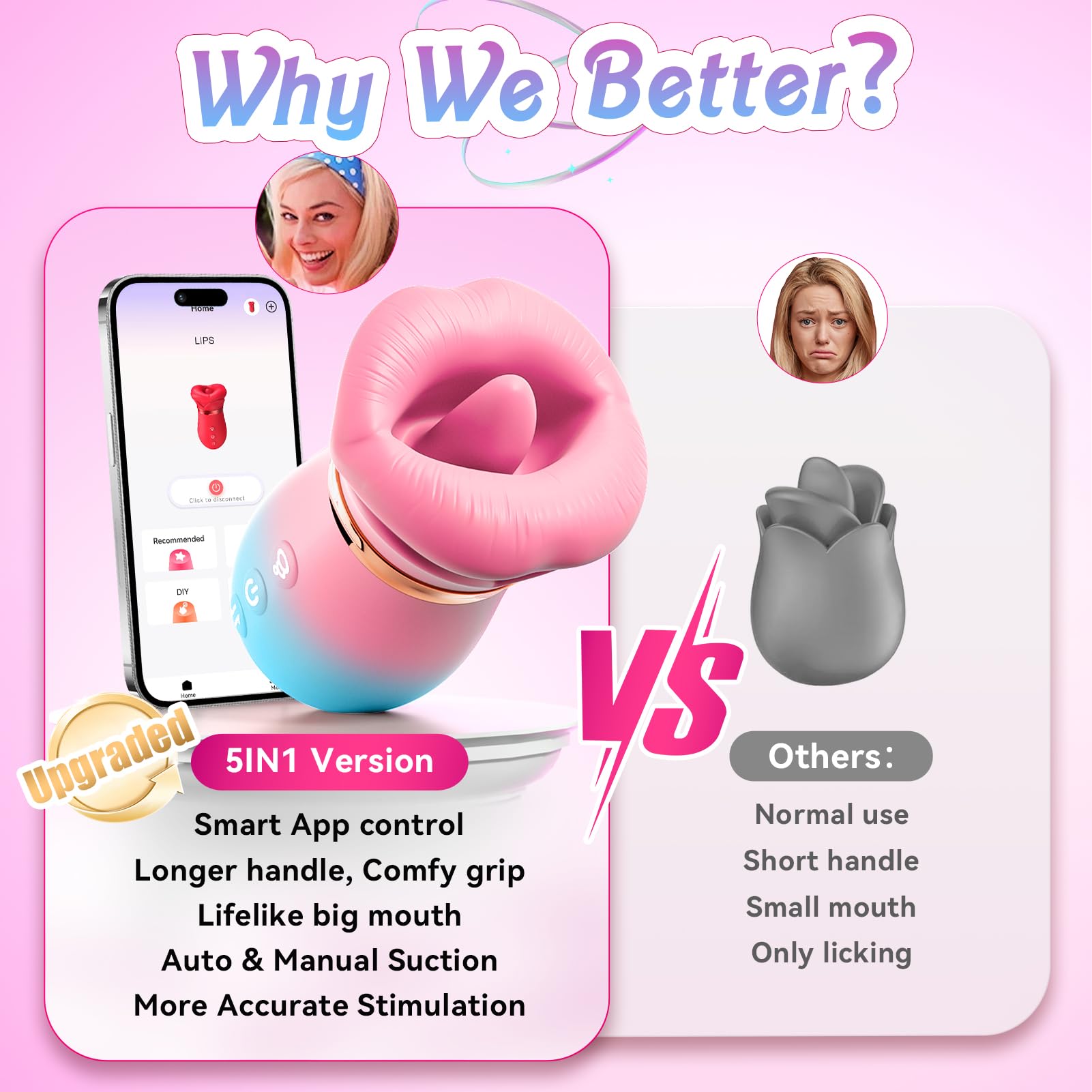 KissMaster - App-Controlled Tongue & Suction Massager
