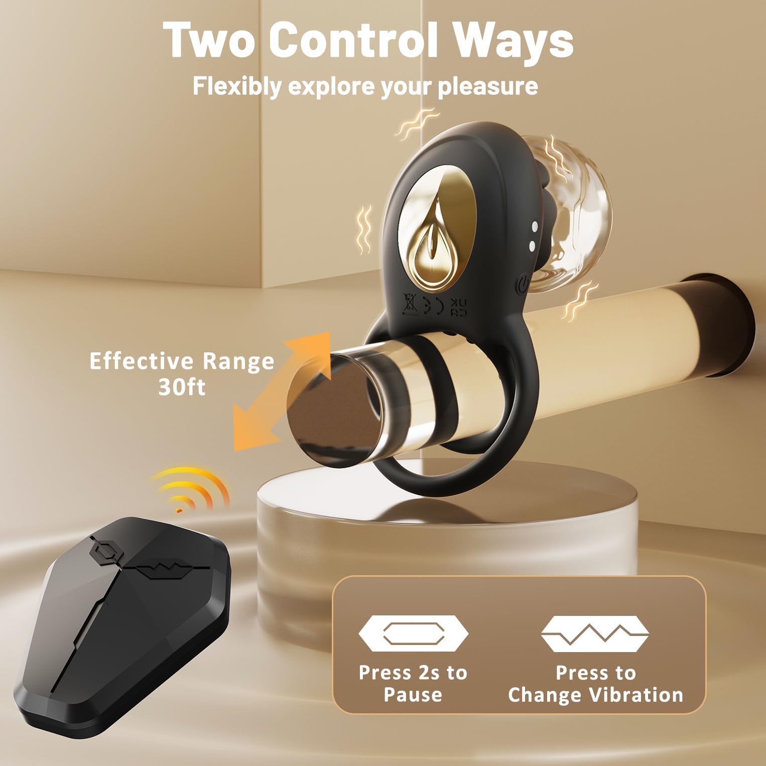 Rose Clit Massager & Vibe Ring Pleasure Toy For Couples