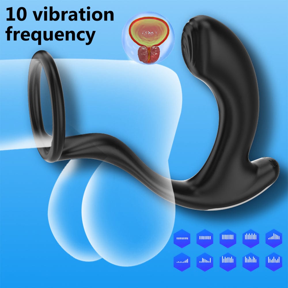 Close-up of heated prostate massager tip and adjustable ring