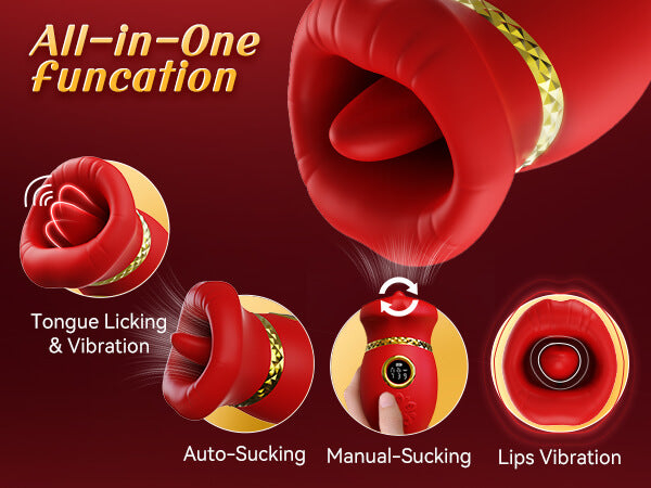 Tongue Licking and Suction Clitoris Vibrator