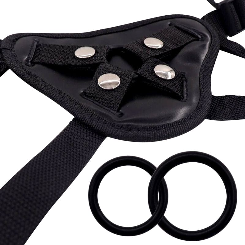 Flexible wearable panty dildo with adjustable waist strap shown from front