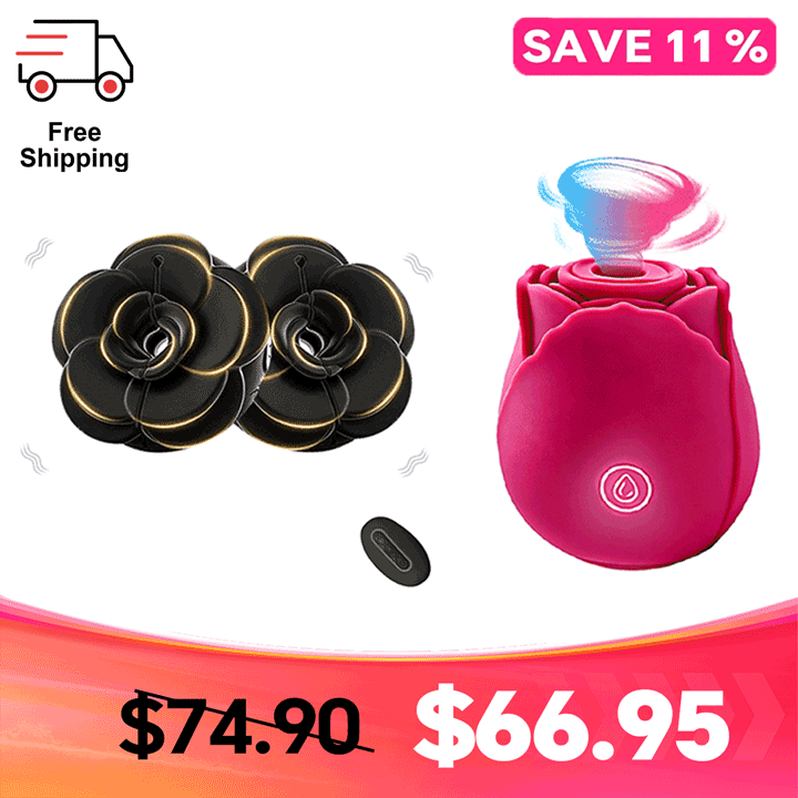 Rosara - Remote Control Vibrating Nipple Clamps Rose Nipple Toys