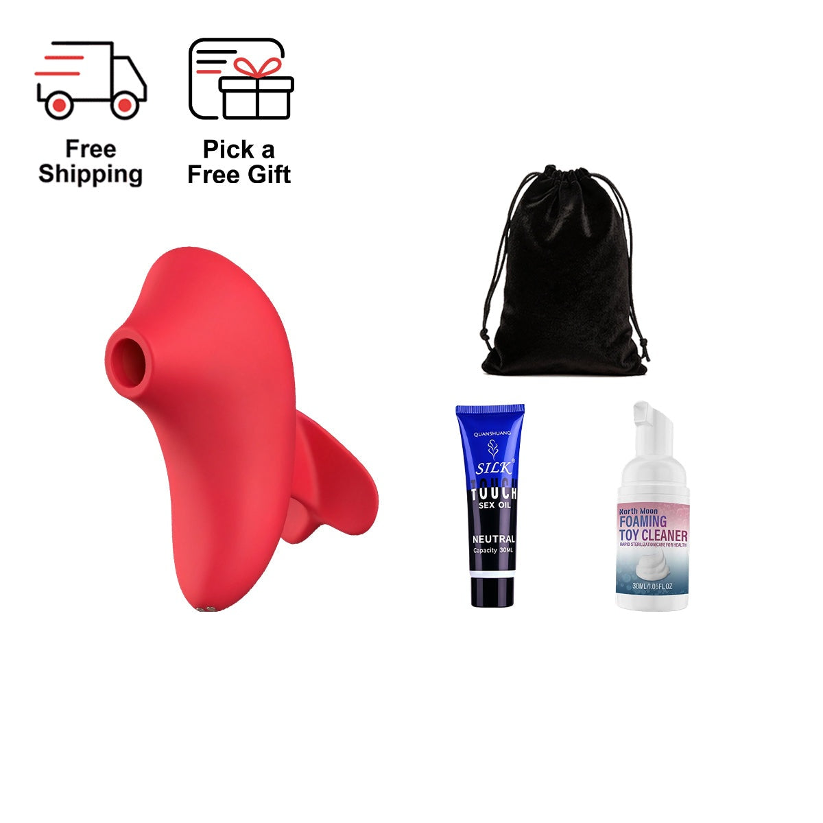 Fingeria Mini Air-Pulse Suction Massager with Easy-Grip features and controls