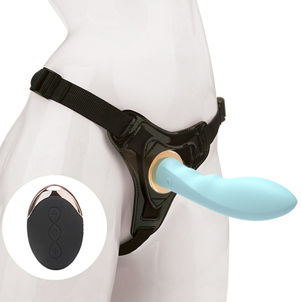 USB charging port visible on rechargeable strap-on toy base