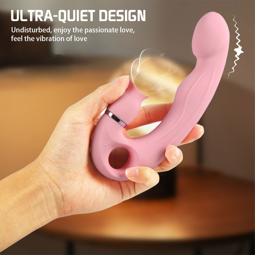 Product in use showcasing G-spot and clitoral stimulation angles