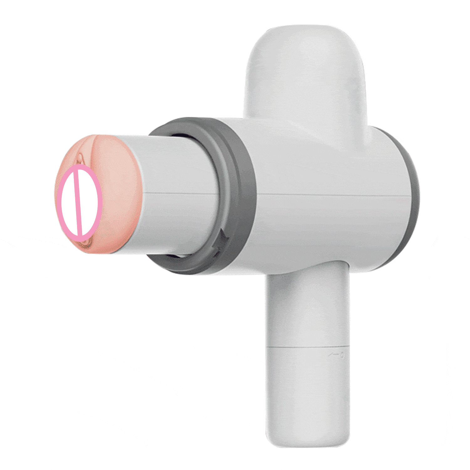 Automatic electric masturbator showing telescopic design and controls