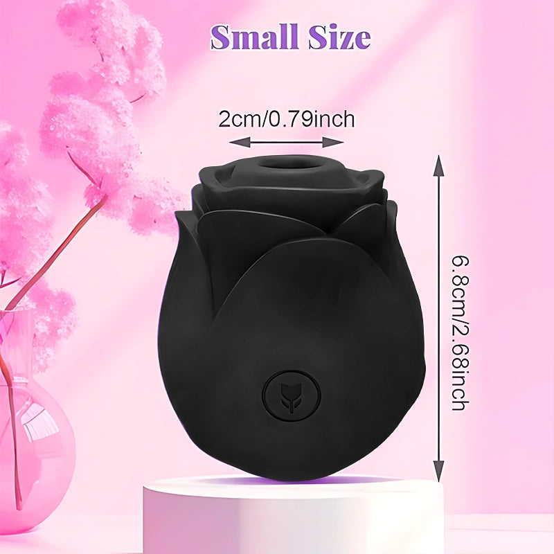 Black Amora Rose Clit Suction Massager