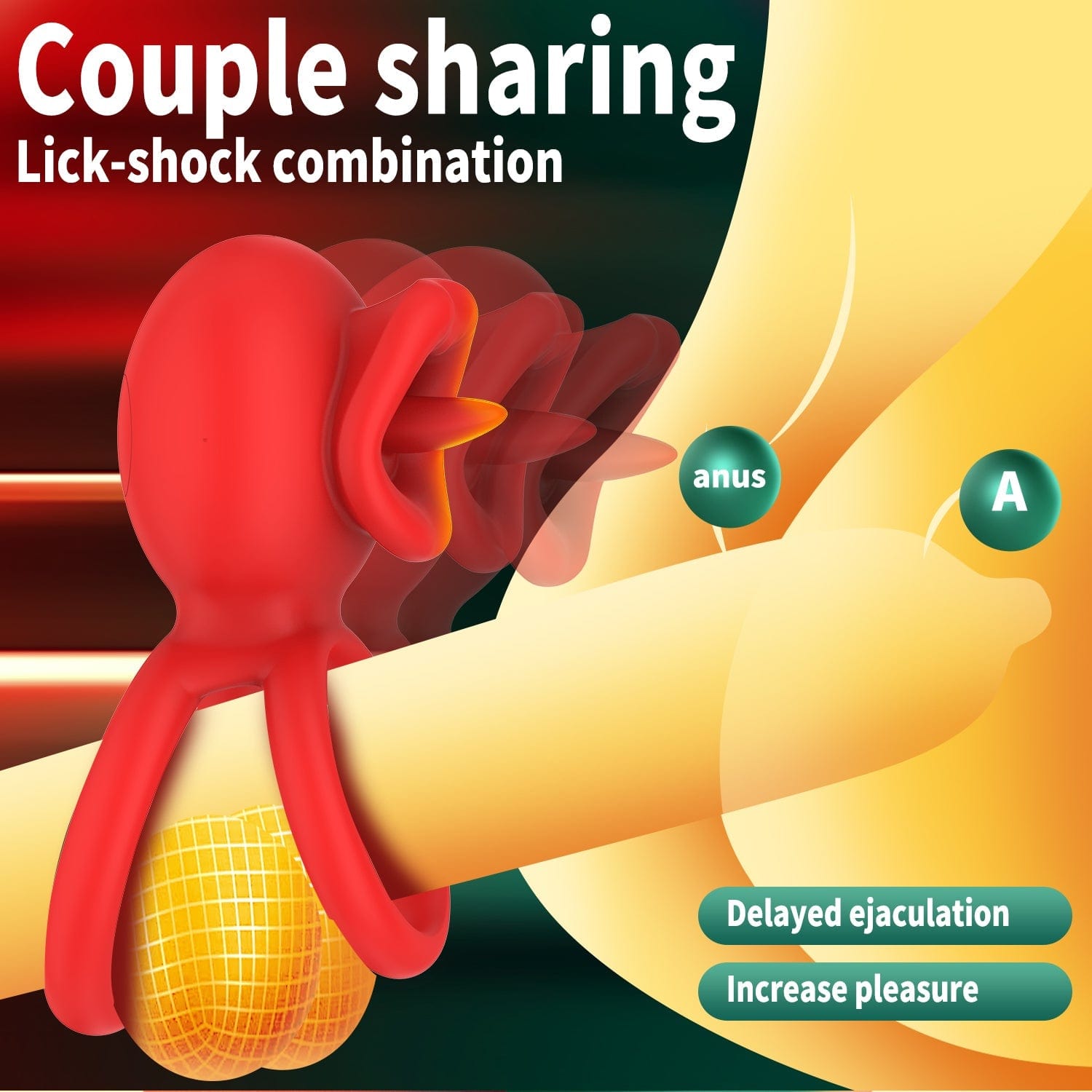 Cock Rings Clitoral Stimulator with Licking Mouth Pleasur with APP control-IntimiLife