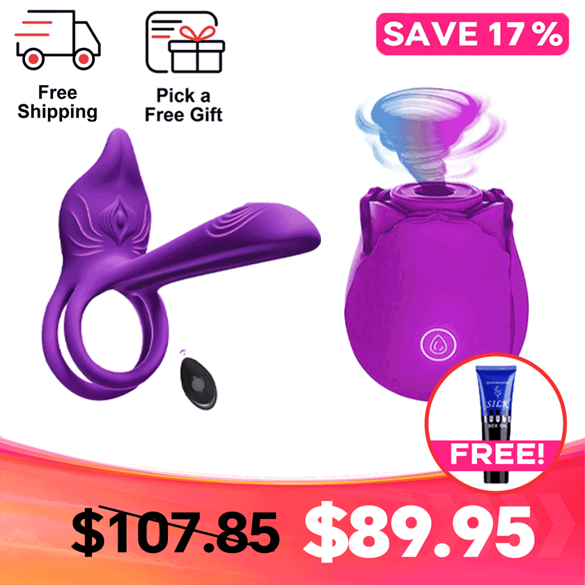 Cock Ring Clit Vibrator – For Couples' Fun - Royaleye Vibe Ring & Original Rose Toy® front product view