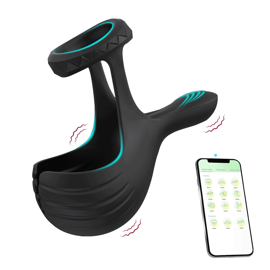 Rinco - App Remote Vibe Testicle Massager & Men’s Ring - male masturbator featuring app controlled, remote control, beginner