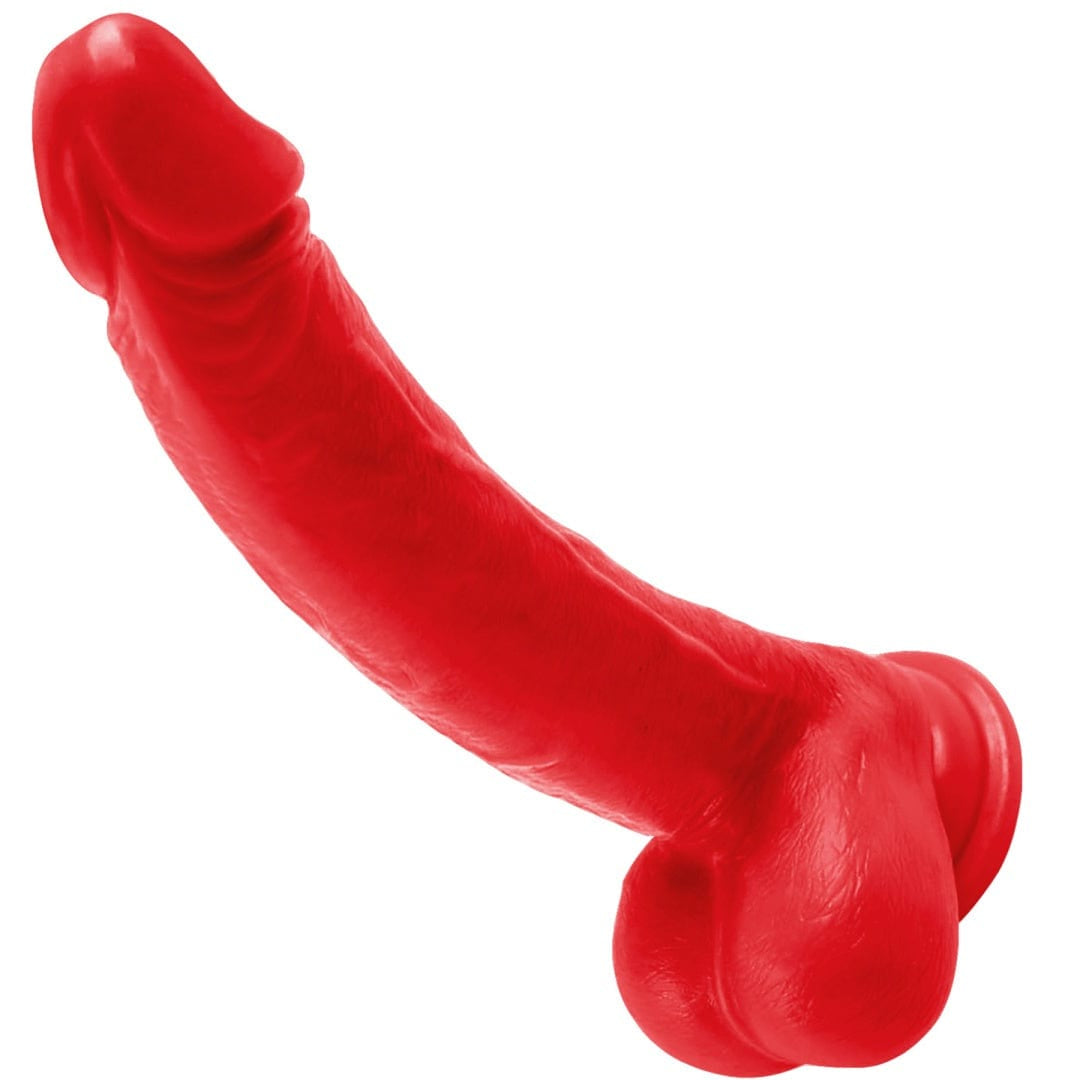 5.9 inch silicone dildo showing flexible bend and multi-color design