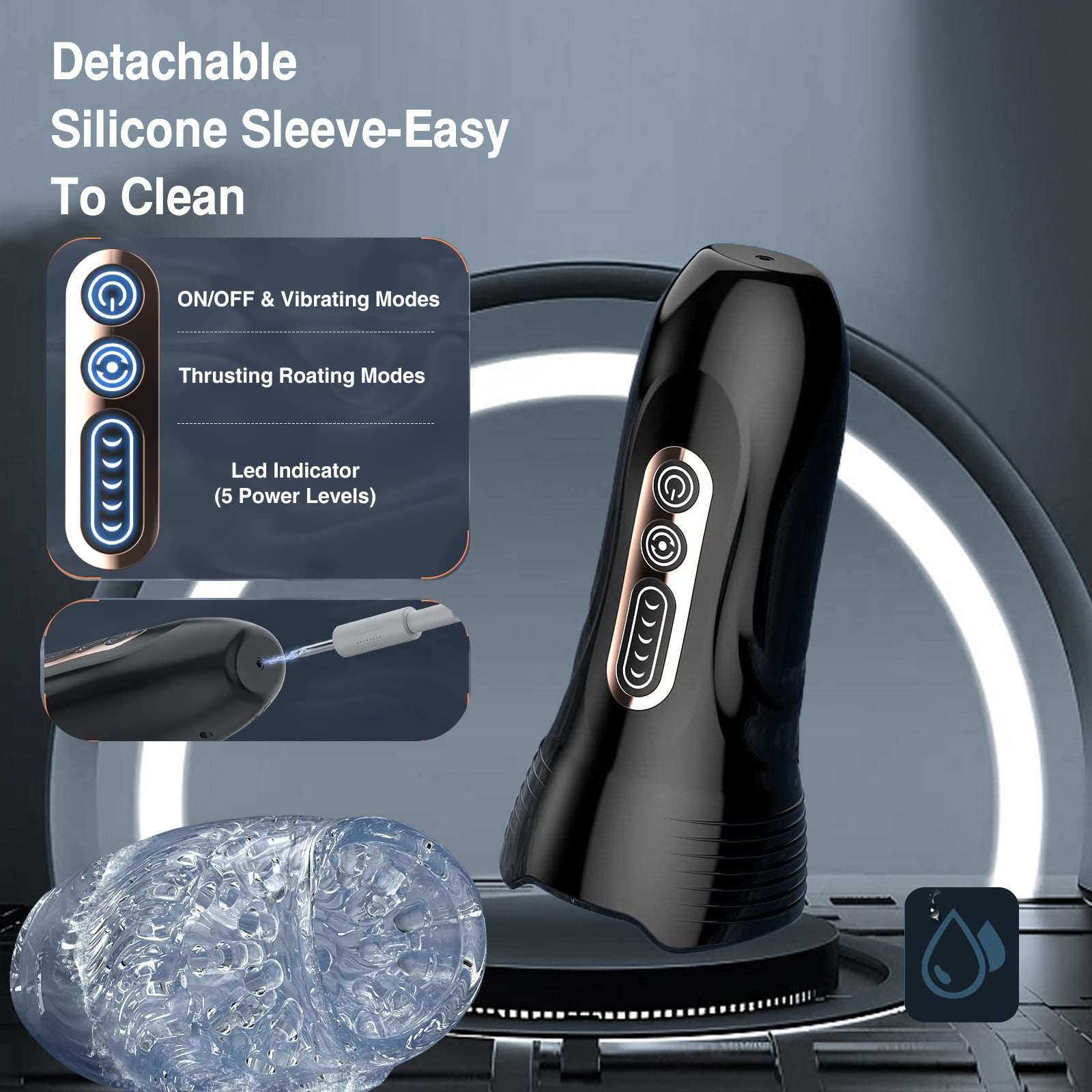 intimilife - 3.0 Version Male Rose Thrusting Rotating And Vibrating Oral Sex Masturbation Cup-IntimiLife