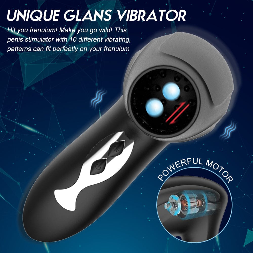 Waterproof male vibrator displayed in shower setting for IPX7 rating