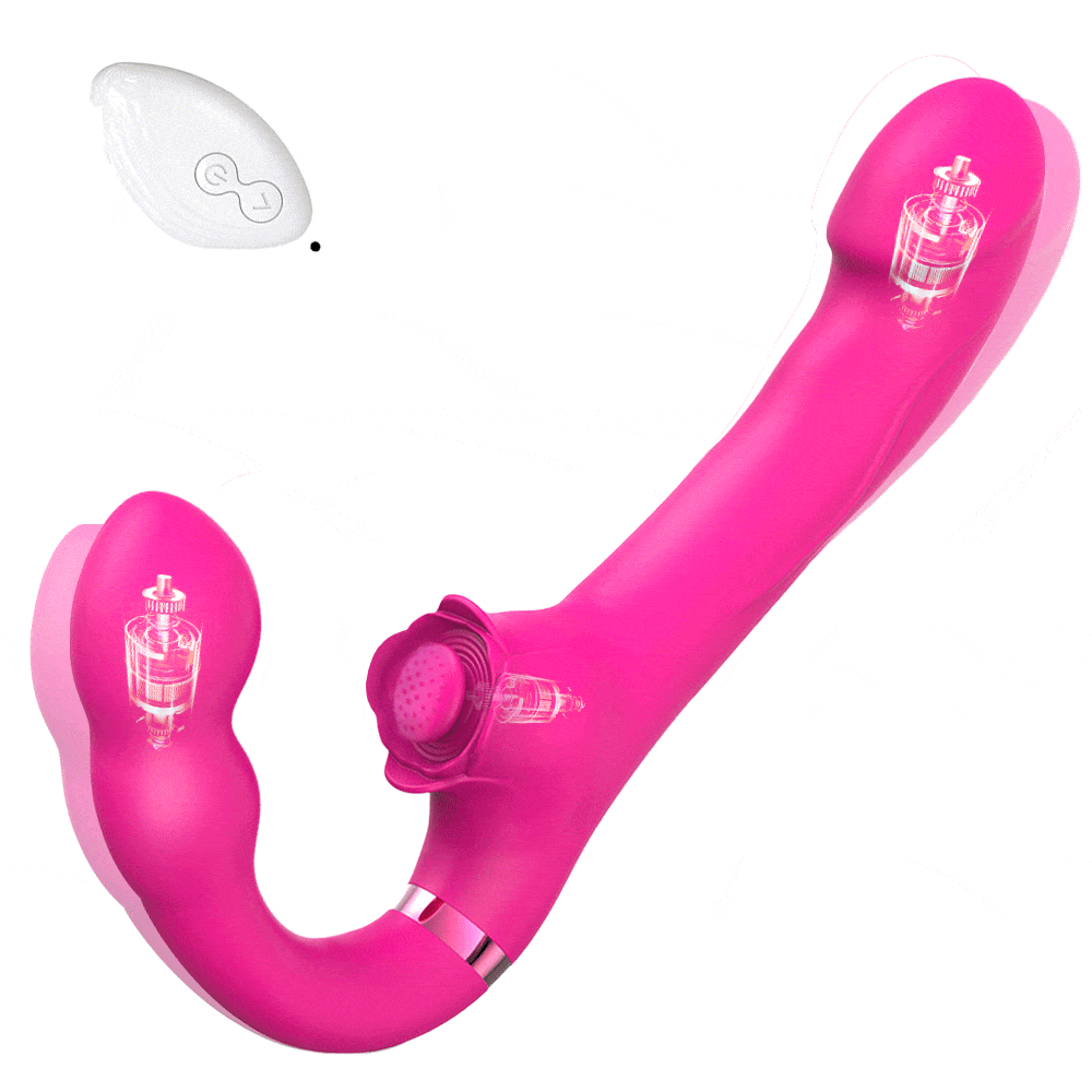3-in-1 rose clit stimulator showing ergonomic curved design and dual motors