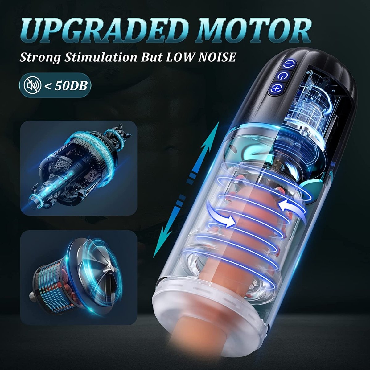 HURRICANE | 50dB Thrusting & Rotating Male Masturbator-IntimiLife