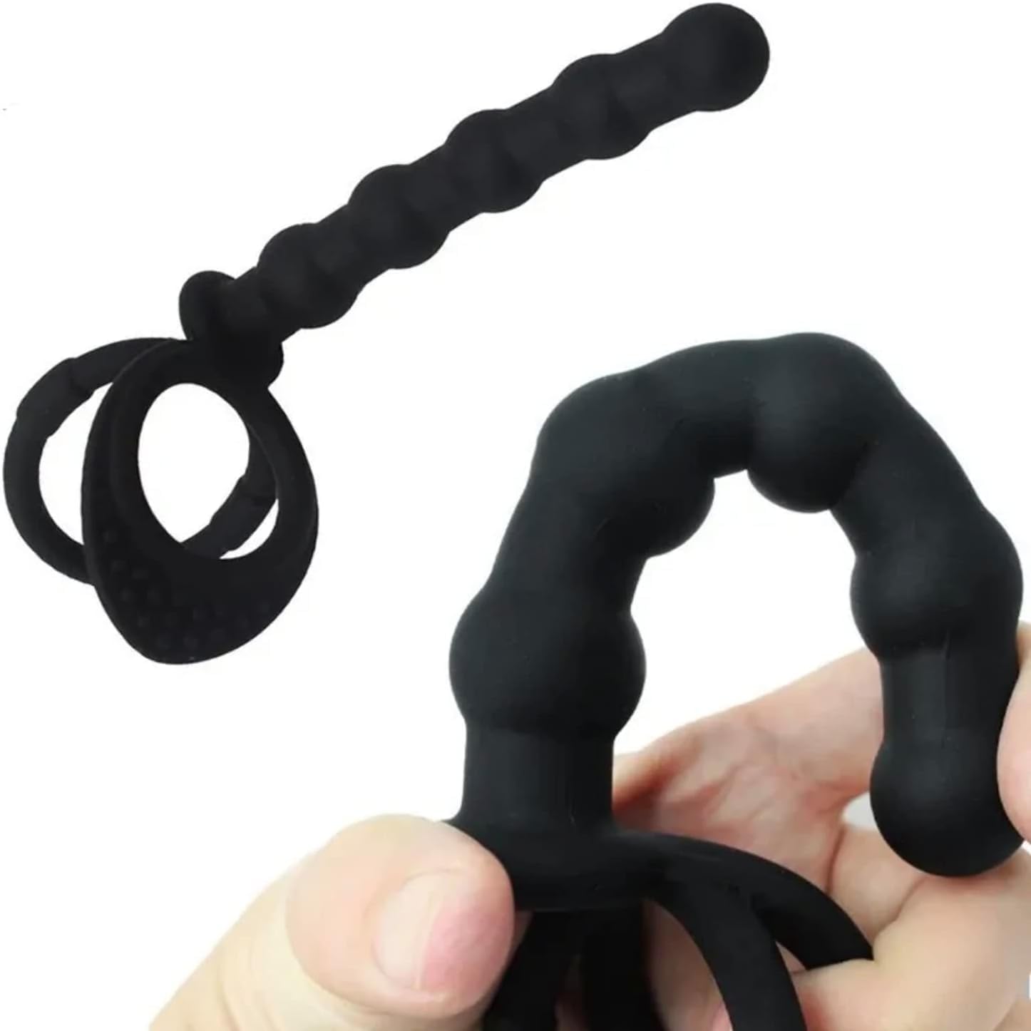 Anal Beads & Dual Cock Rings – Couples’ Butt Plug Set-IntimiLife