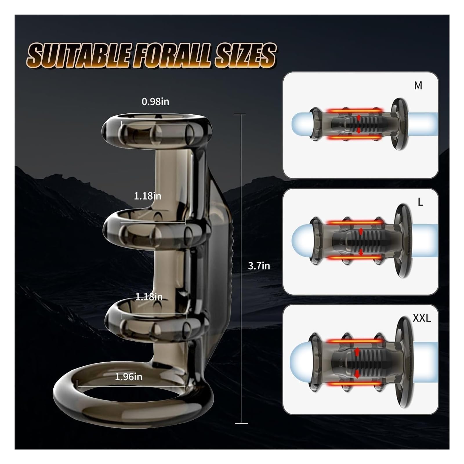 Men's Vibrating Cock Ring - Soft TPE Material with Multiple Vibration Modes-IntimiLife