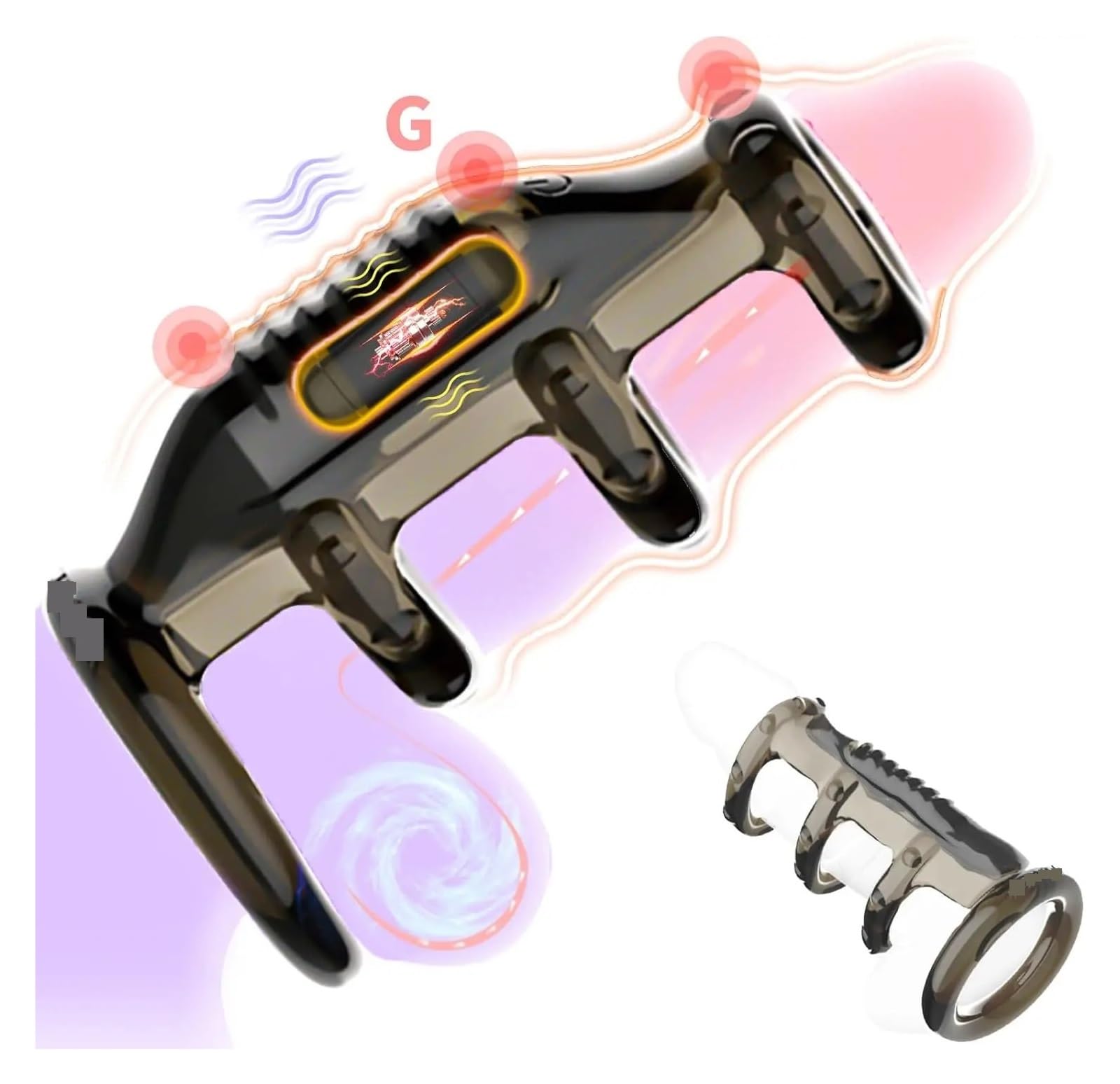 Men's Vibrating Cock Ring - Soft TPE Material with Multiple Vibration Modes-IntimiLife