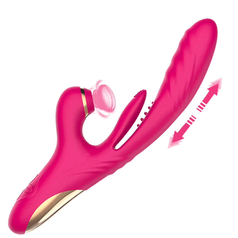 7-frequency suction vibrator showing sleek design and silicone texture