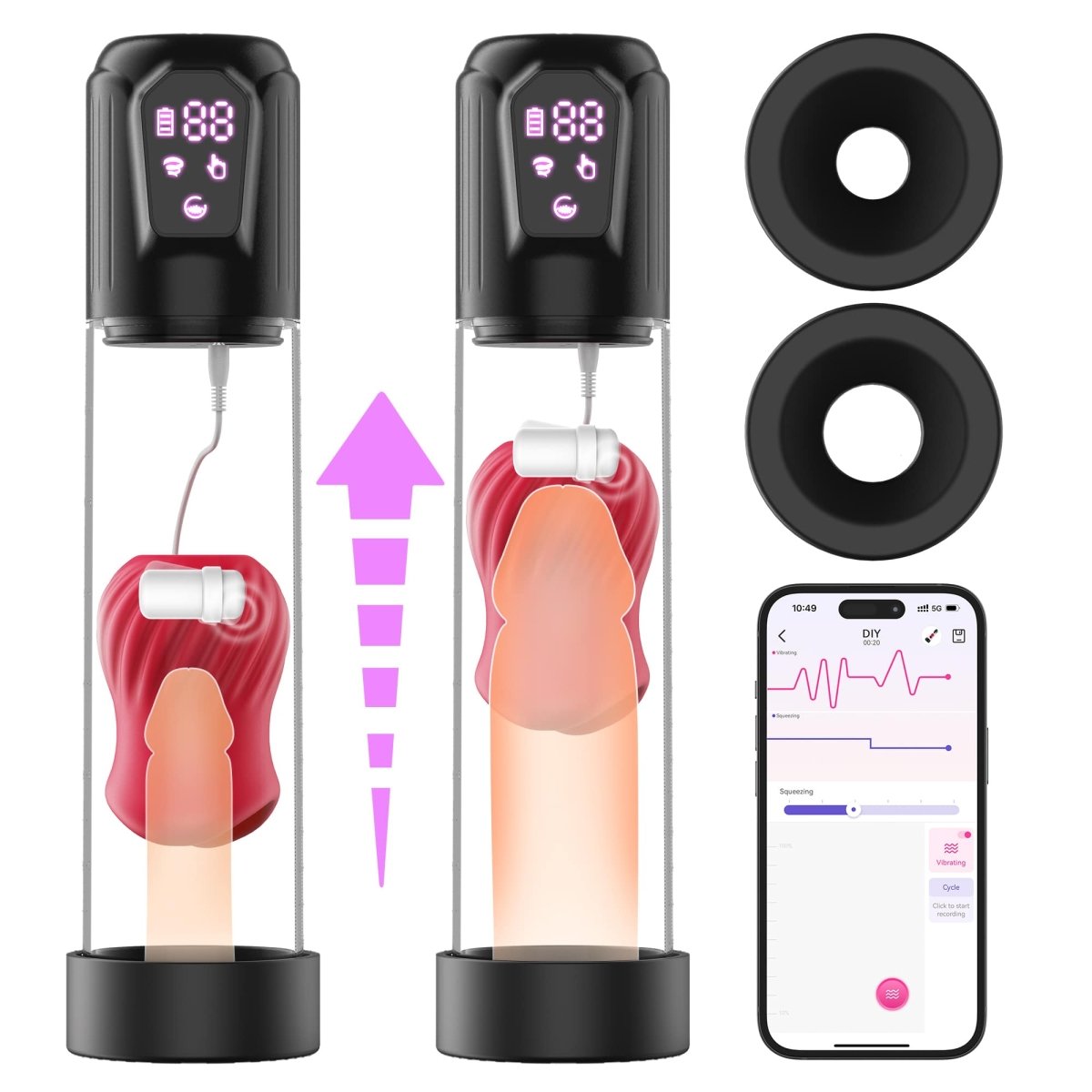 LAGOON App Control 2 in 1 Male Masturbation Penis Pumps-IntimiLife