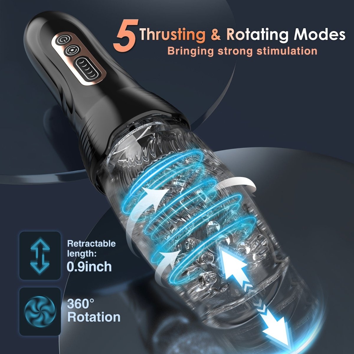 Morningbuds| Thrusting & Rotating Male Masturbator with 10 Vibration Modes-IntimiLife