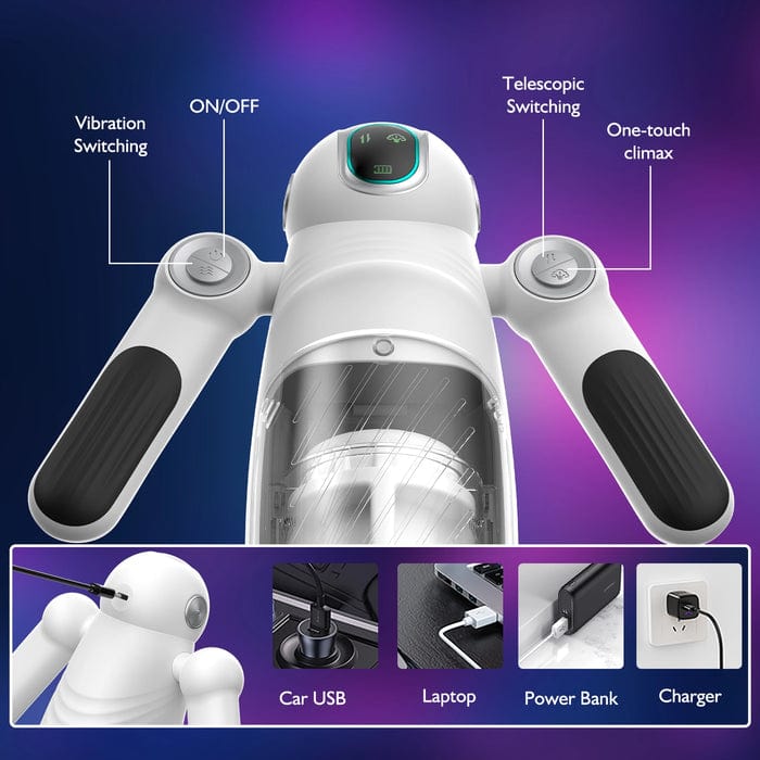 Bella Bot Robot Telescopic Vibrating Male Penis Stroker-IntimiLife