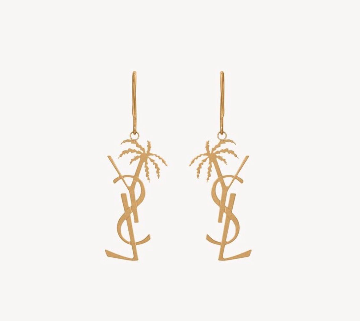 Saint Laurent Cassandre Palm Tree Earrings 