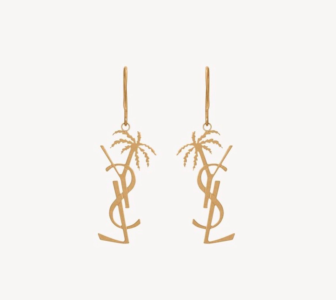 Saint Laurent Cassandre Palm Tree Earrings 