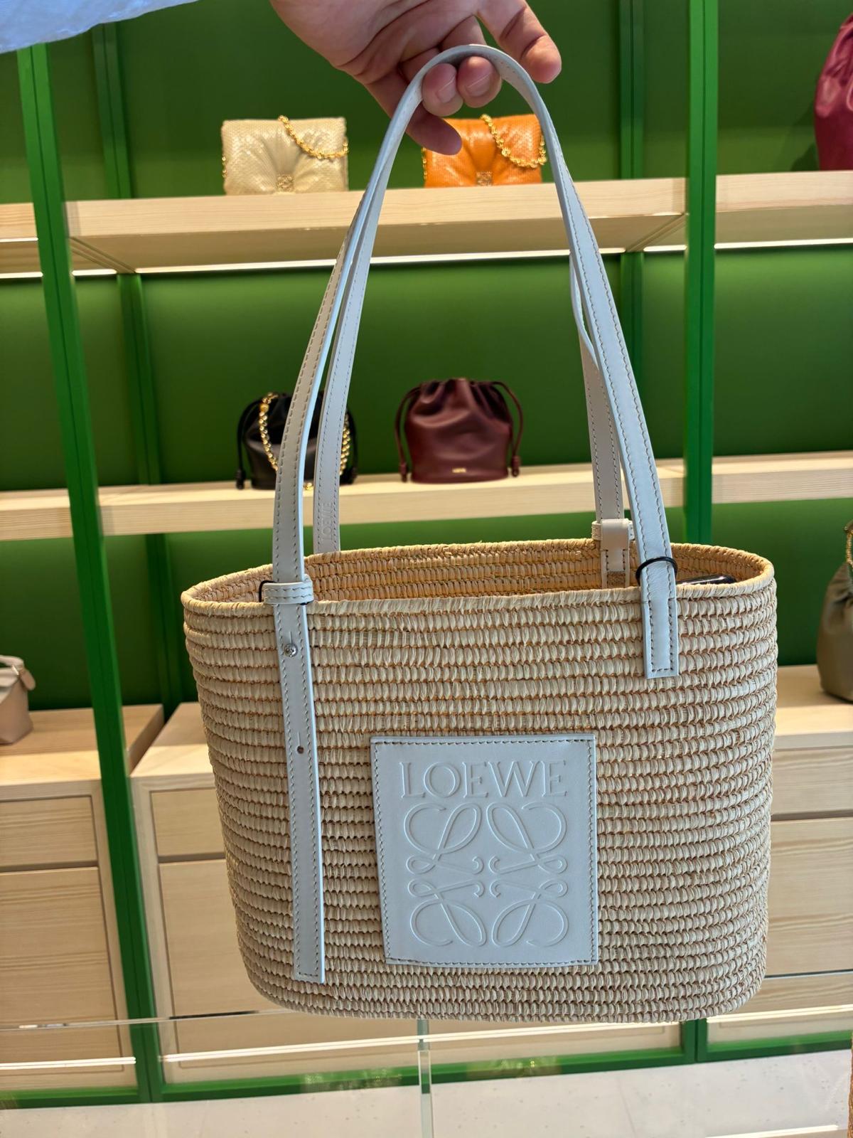 Loewe Woven Raffia Basket Bag