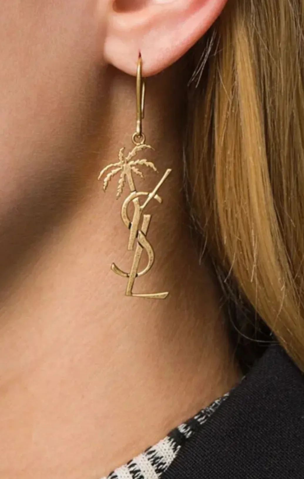 Saint Laurent Cassandre Palm Tree Earrings 