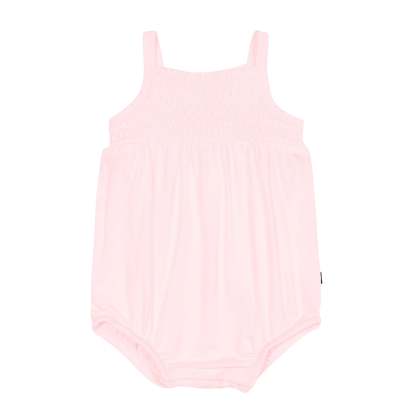 Smocked Bubble Romper in Sakura