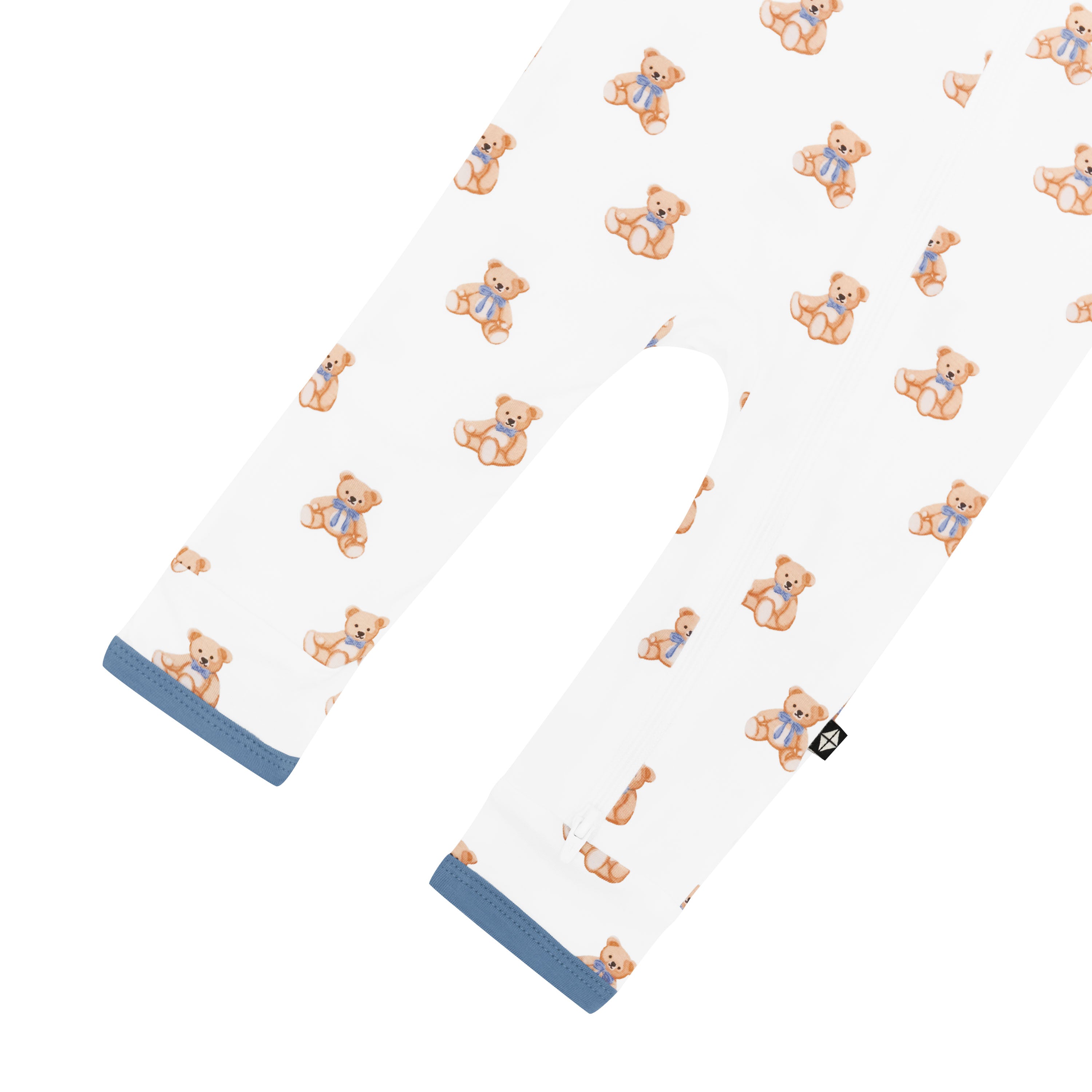 Zippered Romper in Teddy Bear bottom zipper