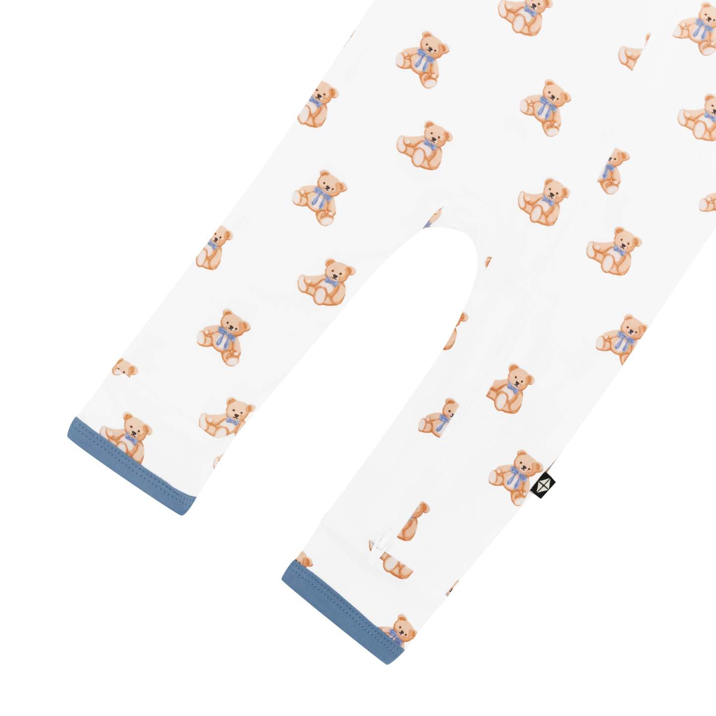 Zippered Romper in Teddy Bear bottom zipper