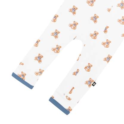 Zippered Romper in Teddy Bear bottom zipper
