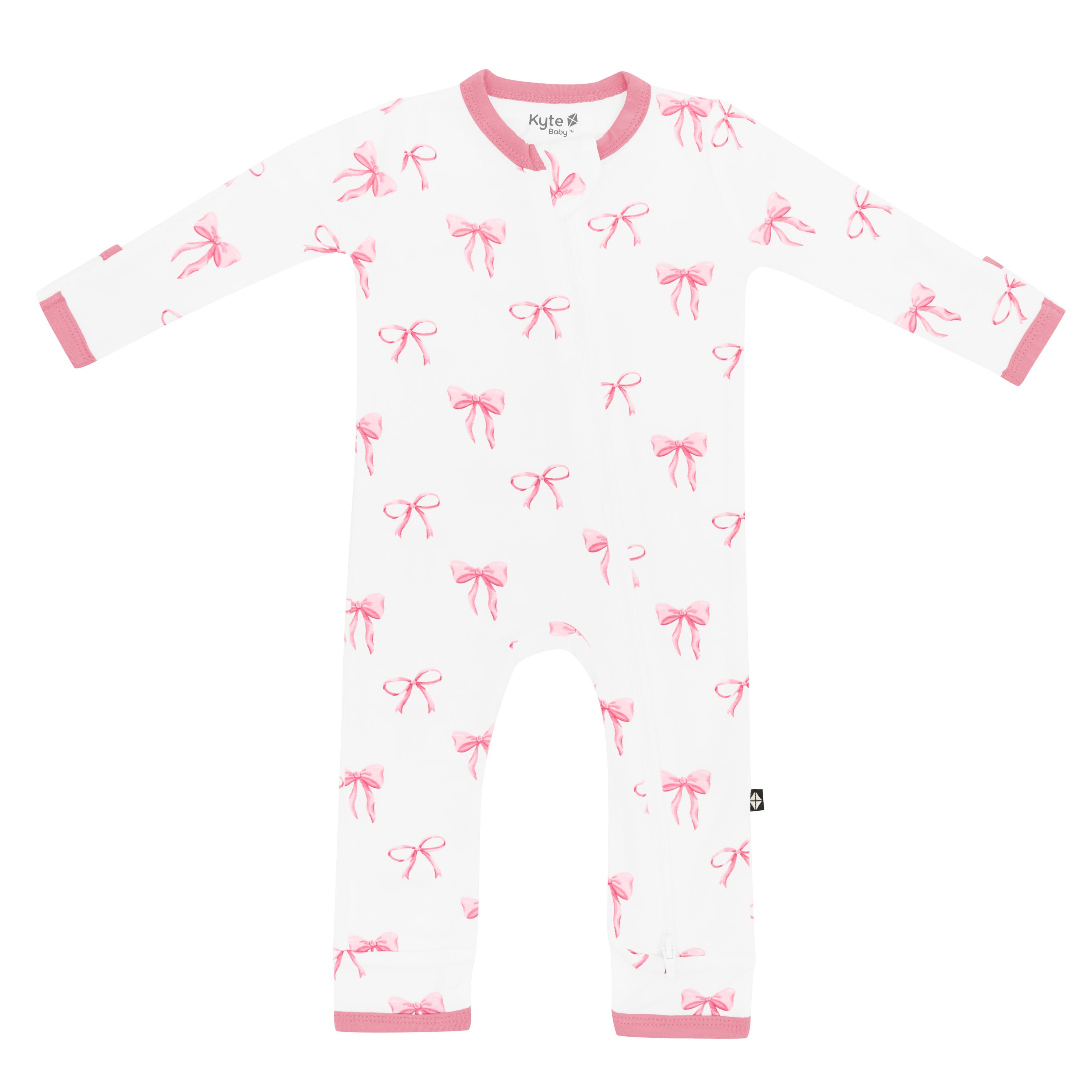 Kyte Baby's Zippered Romper in Bow